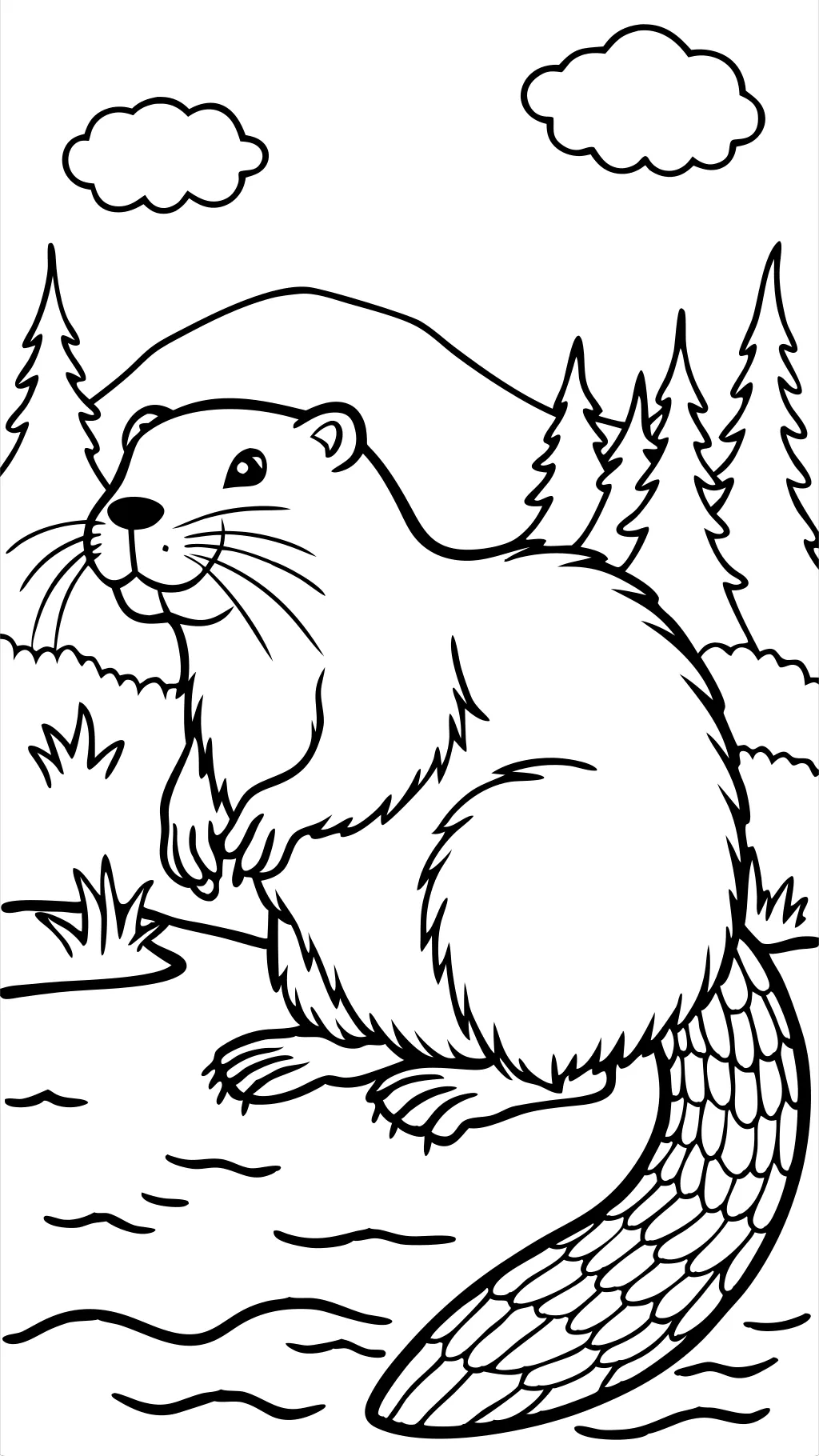 coloring page beaver